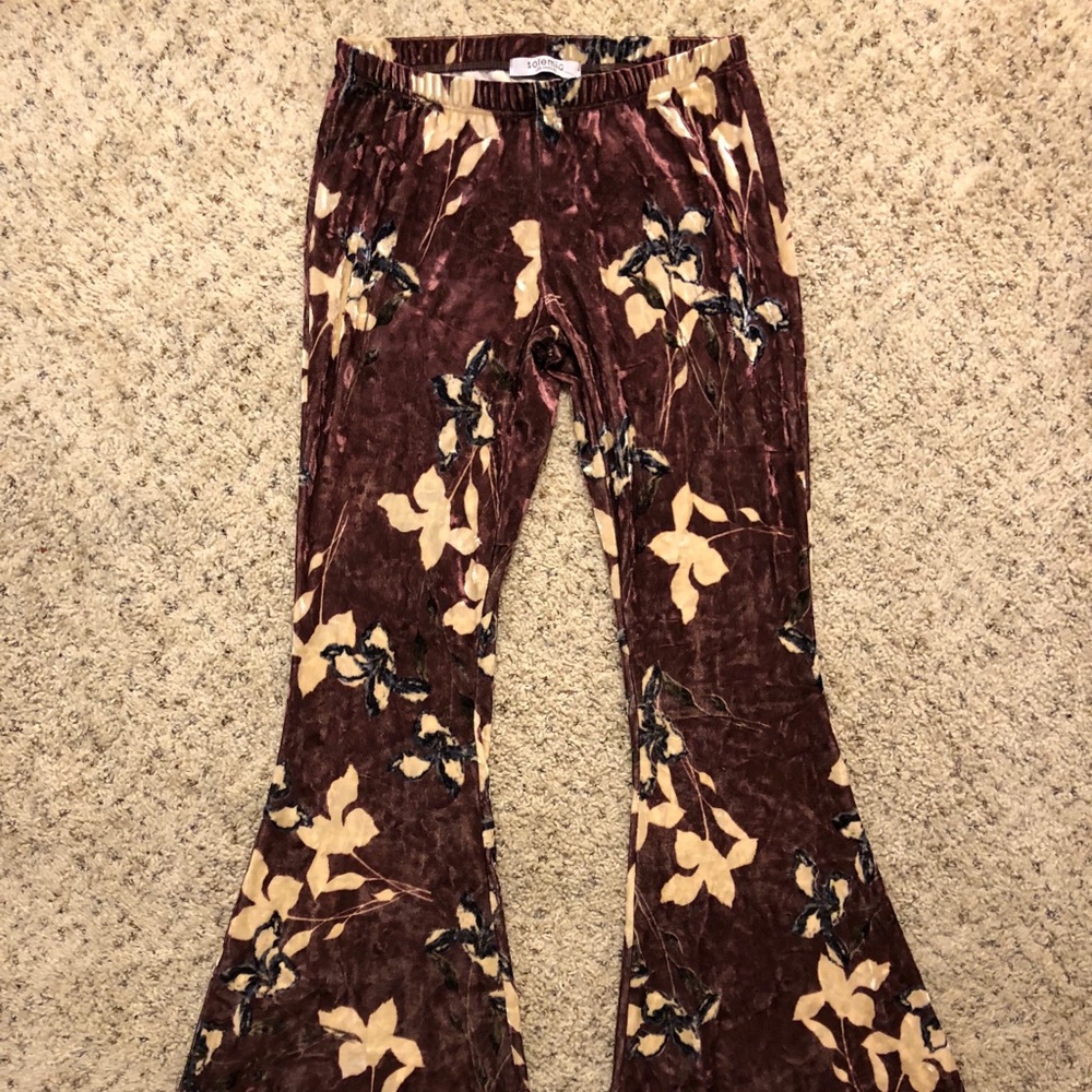 Velvet flare boho pants